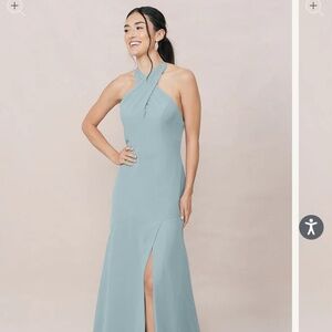 Revelry Athena Chiffon Dress - Powder Sky - Size 6